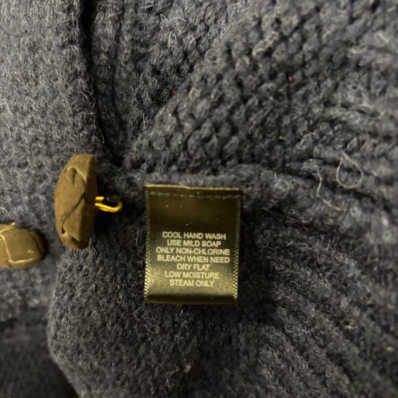 Holt Renfrew - Dark Blue Wool Cardigan | Merino & Alpaca Blend - Picture 2 of 4